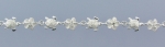 Tiny Turtle 6mm Plumeria with Clear CZ Links Anklet