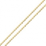 925 Sterling Silver Diamond Cut with 14K Yellow Gold Plated Bead Chain