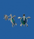 Hawaiian Turtle Honu Opal Post Earrings