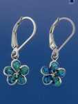 10mm Opal Plumeria Lever Back Earrings