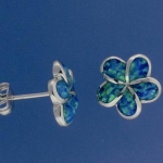 12mm Opal Plumeria Earrings