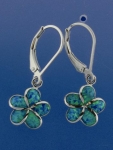 12mm Opal Plumeria Lever Back Earrings