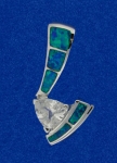 5 Opal Triangle CZ Pendant