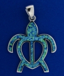 Opal Flat Honu Pendant (XL)