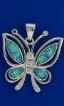 4 Opal CZ Butterfly Pendant