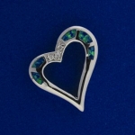 5 Opal CZ Heart Pendant