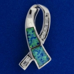 2 Opal CZ Ribbon Pendant