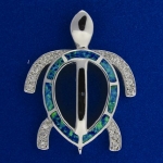 Opal Honu CZ Leg Pendant