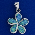 18mm Opal Plumeria Pendant
