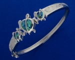 SOB 3 Opal Honu Scrolling Engraving Bangle