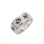 8mm Black Enamel Honu Rings