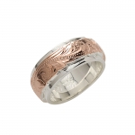 14K Pink Gold Plated Scrolling Double Rings 8mm/6mm