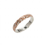 4mm Yellow Gold Plated Two Tone Cut Out Edge Queen Ring
