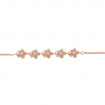 Five 8mm Plumeria CZ Rope PG Plated BR SZ7