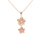 10-8m Plumeria CZ PG Plated Pendants