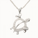 Clear CZ Honu Pendant