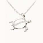 Swimming Honu CZ Line Pendant