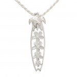 Turtle+Four Plumeria Surfboard Pendant