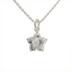 Plumeria Engraving CZ Pendant (S)