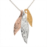 Tri-color 3-in-1 Leave Pendant