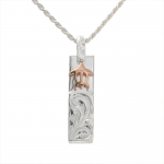 Two Tone Scroll Bar+Honu Pendant
