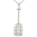8 Plumeria CZ Paddle Pendant