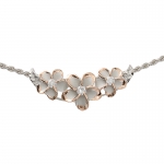 10-12-10 Rhodium Plumeria Slider Pendant Two Tone Pink Gold