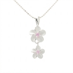10-8mm Plumeria Pink CZ Pendant