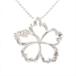 30mm Outline Hibiscus CZ Pendant