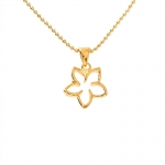 Yellow Gold Plated 12mm Floating Plumeria Pendant