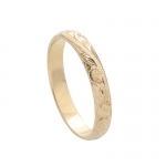 Hawaiian Jewelry 14K Yellow Gold 3mm King Scrolling Ring
