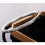 Hawaiian Jewelry Scrolling Plumeria Engraving Round Band Bangle One Tone 5.5mm