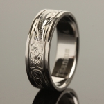 Hawaiian Jewelry Titanium Scrolling Ring 8mm