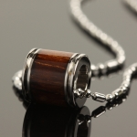 Hawaiian Jewelry Titanium Koa Wood Pendant 10mm