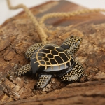Hawaiian Jewelry Buffalo Horn Turtle Necklace