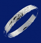 Hawaiian Jewelry Heavy Scroll Bangle 12x2mm