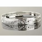 Hawaiian Jewelry Scrool smooth One Tone Bangle 12mm