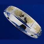 Hawaiian Jewelry Tropical Flower in Block Two Tone 12mm