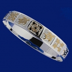 Hawaiian Jewelry Honu/Quilt Two Tone Bangle 12mm