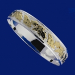 Hawaiian Jewelry Turtle/Hibiscus Two Tone Bangle 12mm
