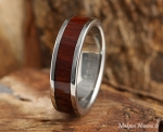 Titianium Cocobolo Inlaid Wedding Band 6mm