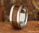 10mm Titianium Koa Wood Inlaid Mens Wedding Band