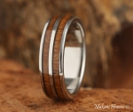 Koa Wood Inlaid Hawaiian Wedding Band 6mm