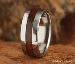 Koa Wood Inlaid Hawaiian Wedding Band 8mm