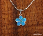 15mm Opal Plumeria Pendant