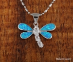 4 Opal Dragonfly CZ Pendant