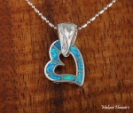 7 Opal Scroll Heart Pendant
