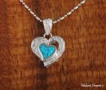 1 Opal Heart Scroll Pendant
