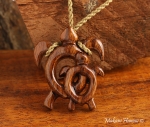 Hawaiian Koa Wood Baby Mom Honu(Turtle) Necklace