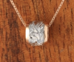 WG/PG Two Tone Barre with Scroll Engraving Pendant
